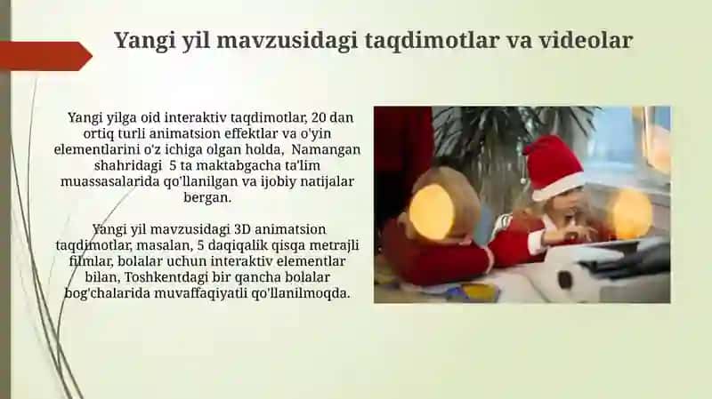 Maktabgacha ta'limda Yangiyil bayramini tashkil etish va munosib o'tkazish texnologiyasi 4