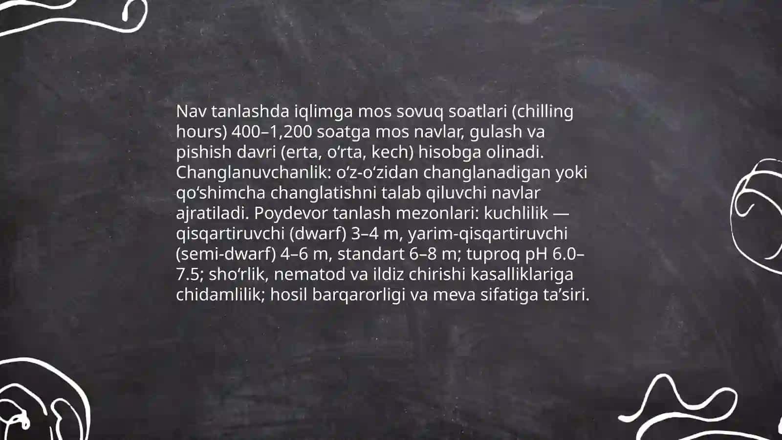 Danakli mevalarni yetishtirish va ularga shakl berish texnalogiyasi 4