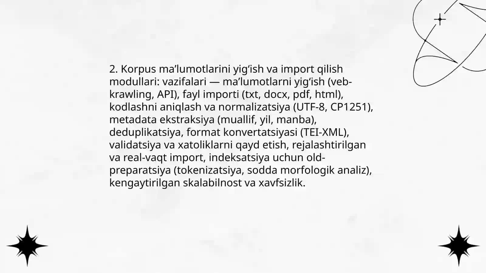 Oʻzbek tili milliy korpusining dasturiy ta'minot strukturasi va vazifalari 4