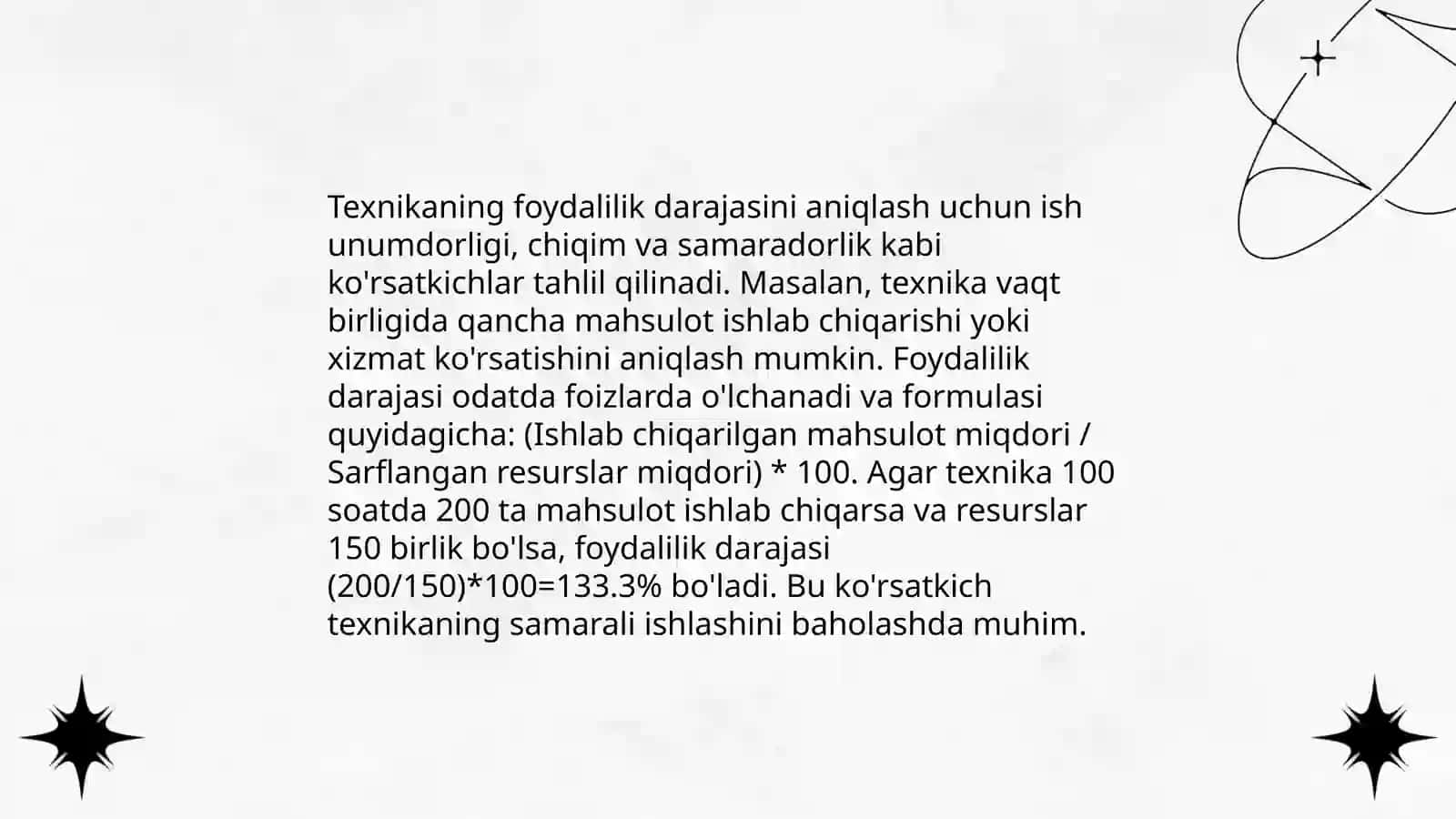 Texnika iqtisodiy- koʻrsatkichlarini aniqlash 4