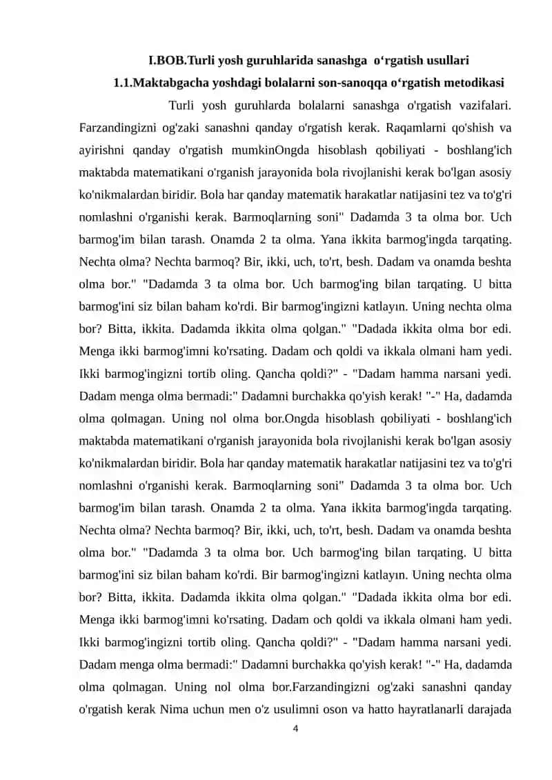 Maktabgacha Yosh Bolalar Son-sanoqqa O'rgatish Metodikasi 4