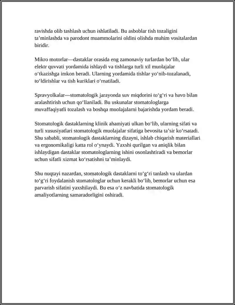 STOMATOLOGIK DASTAKLAR VA ULARNING TURLARI 4