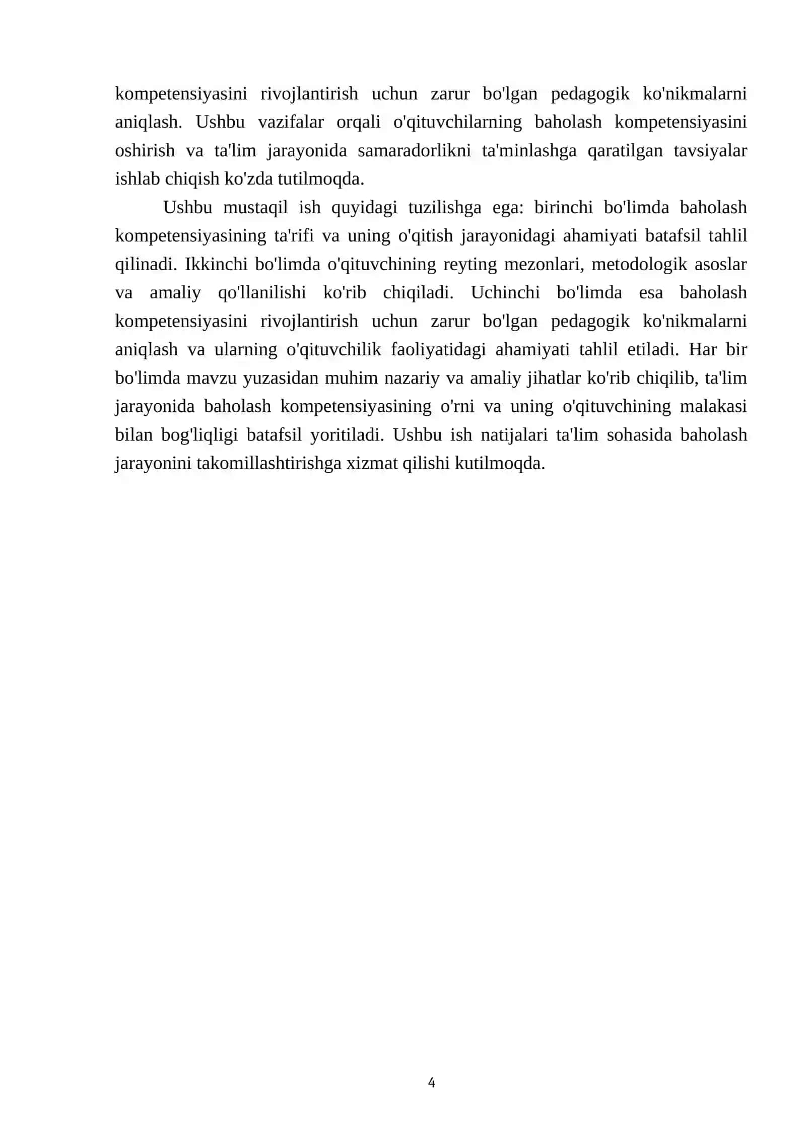 Baholash kompetensiyasi va o’qituvchining reyting mezonlari 4