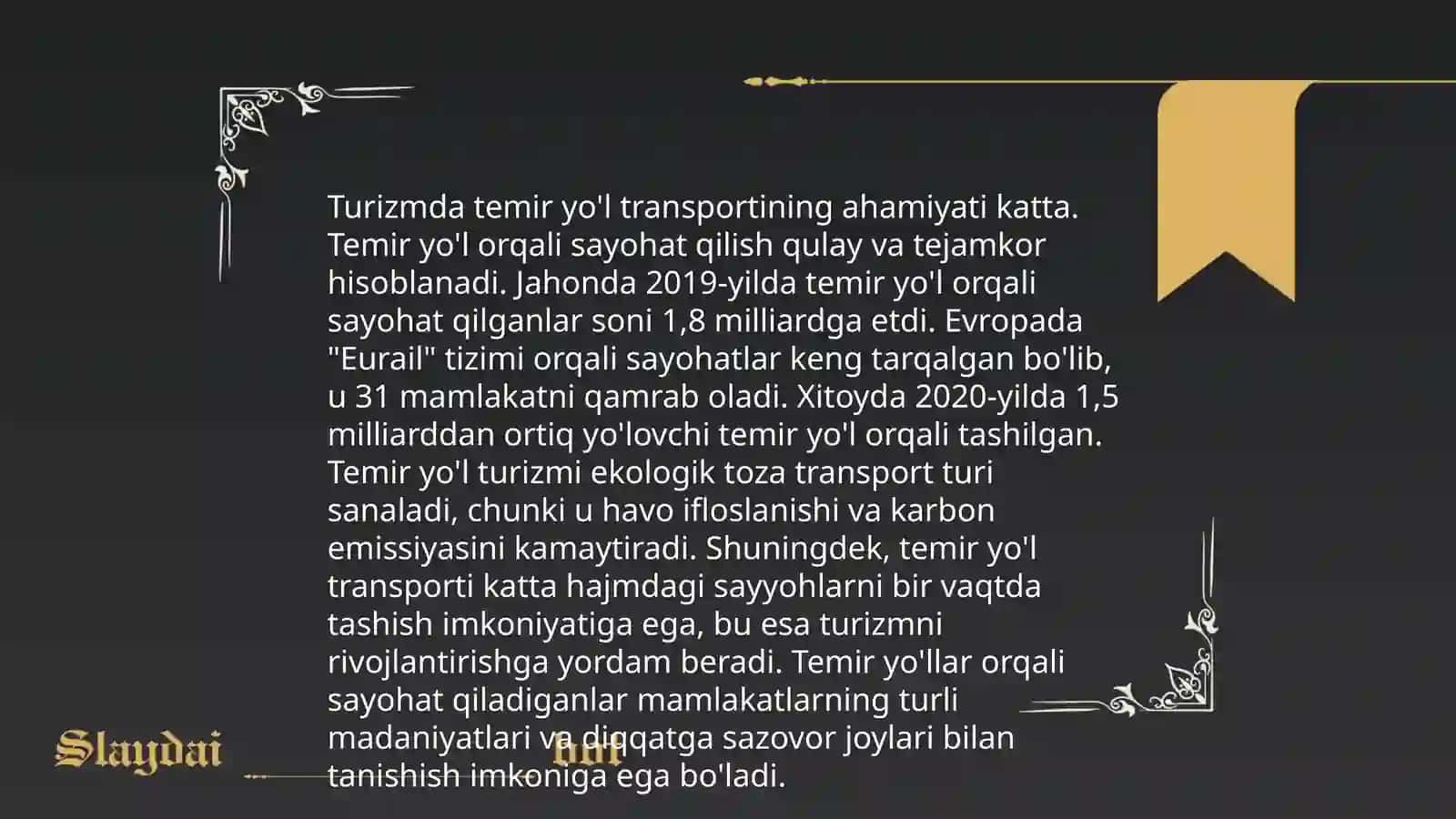 Temir yoʻl transportidagi xizmatlar 4