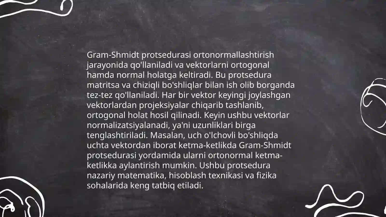 Ortogonallashtirish jarayoni 4