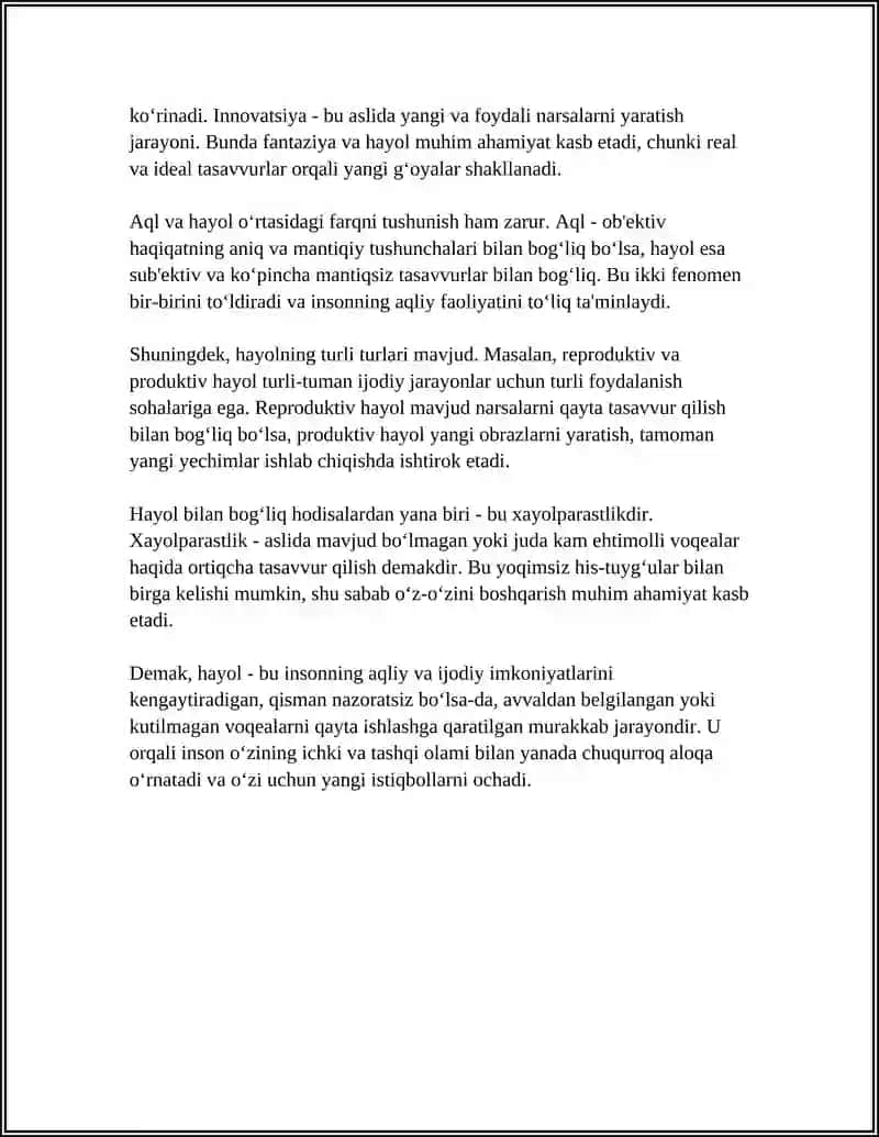 HAYOL HAQIDA TUSHUNCHA 4