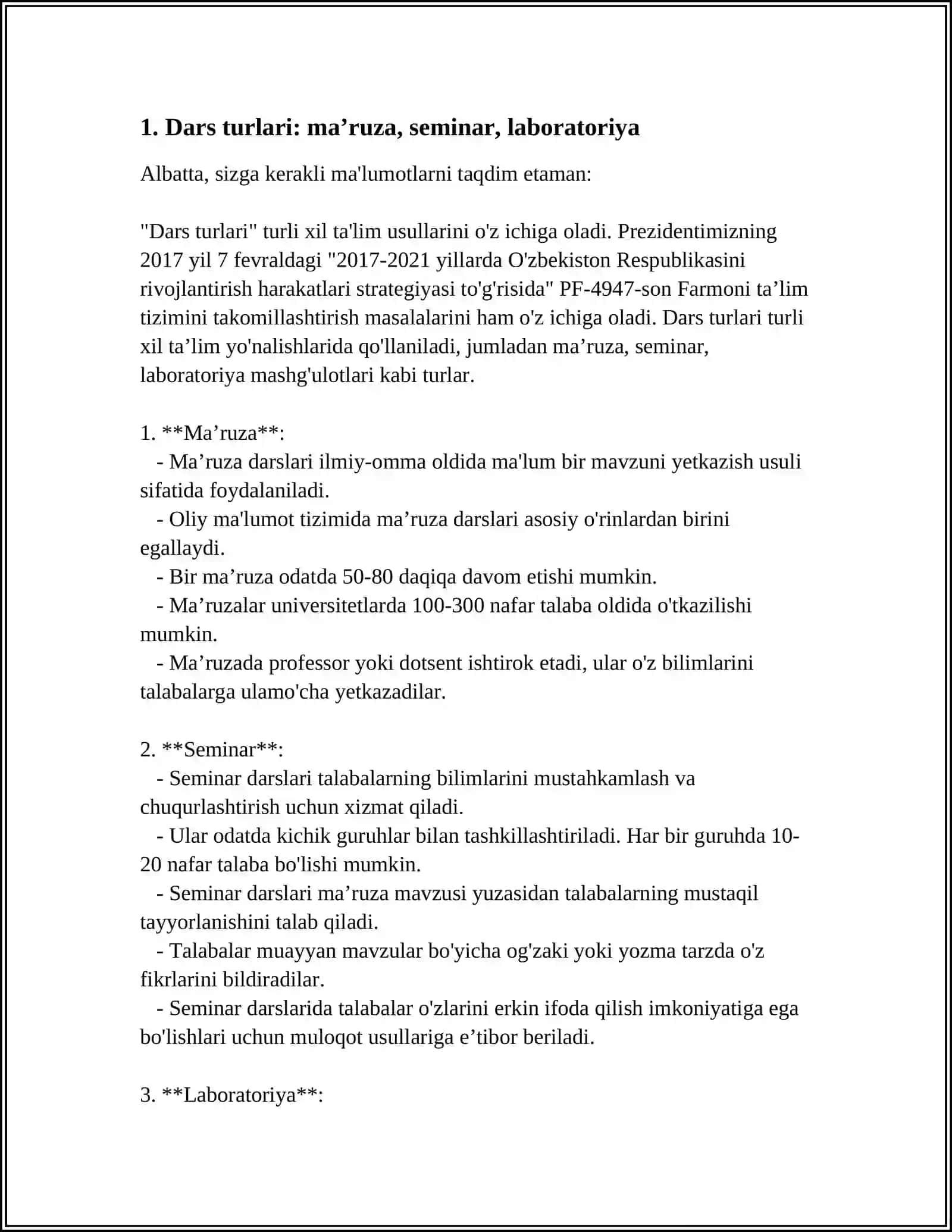 DARS TA'LIMINI TASHKIL ETISHNING ASOSIY SHAKLLARI 4