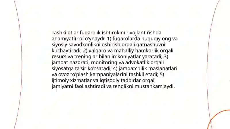 Nodavlat va no tijorat tashkilotlarning siyosiy, ijtimoiy, iqtisodiy jarayonlarda ishtiroki 4