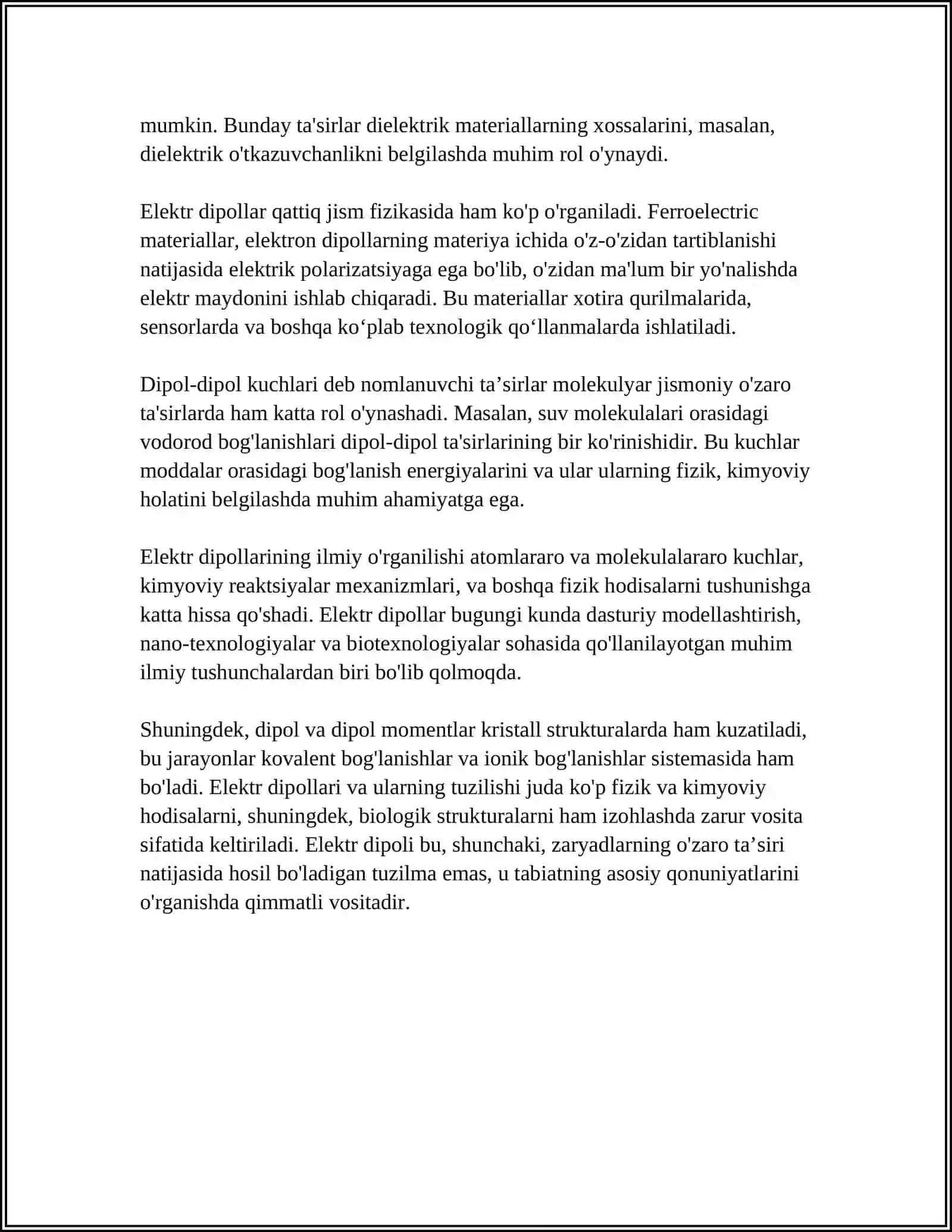 ELEKTR DIPOLLAR VA DIPOL MAYDONI 4