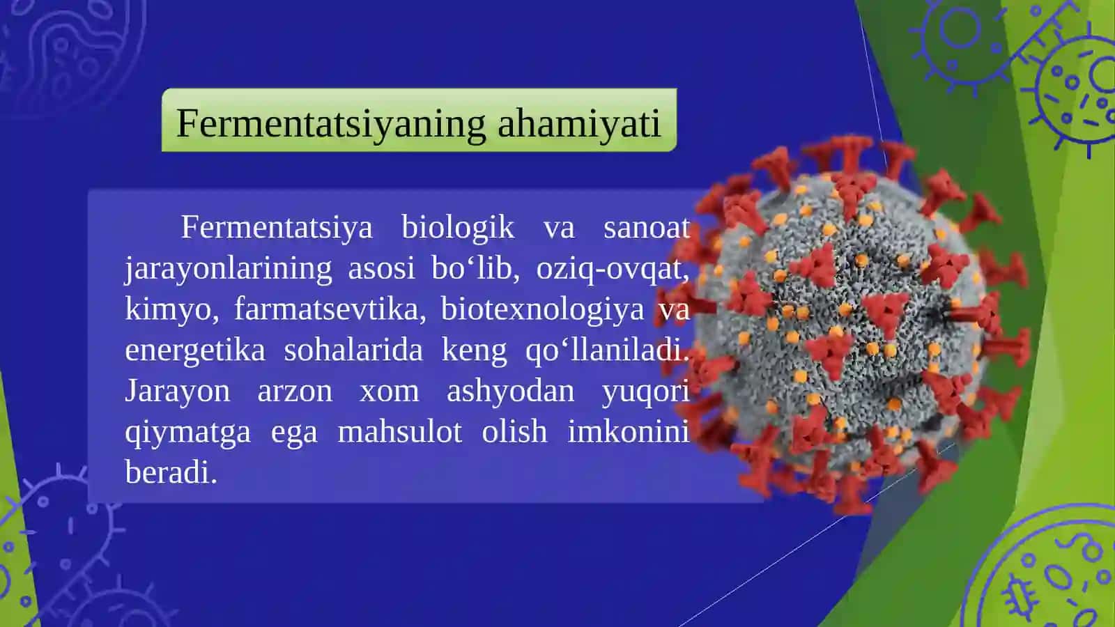 FERMENTATSIYA JARAYONI VA SANOAT MIKROBIOLOGIYASI 4