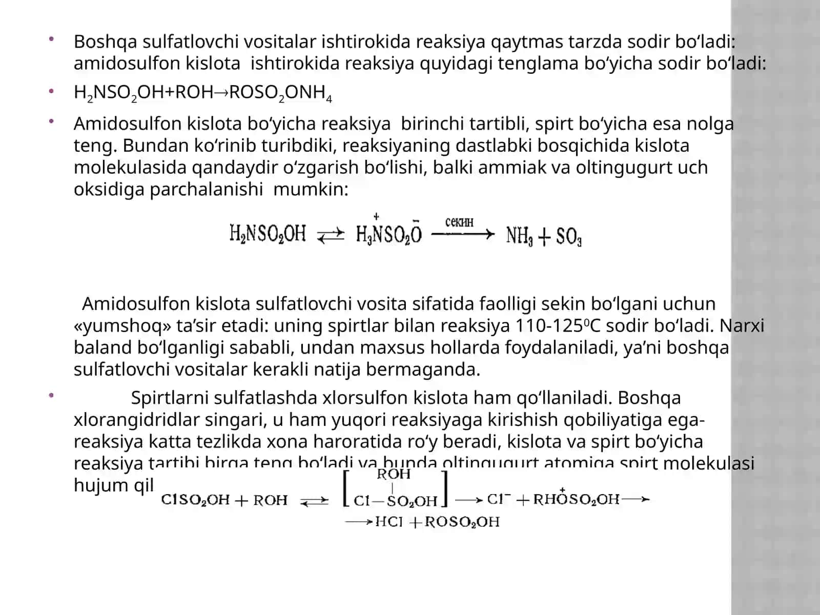 2-MA’RUZA SULFATLASH VA SULFIRLASH JARAYONLARI 4