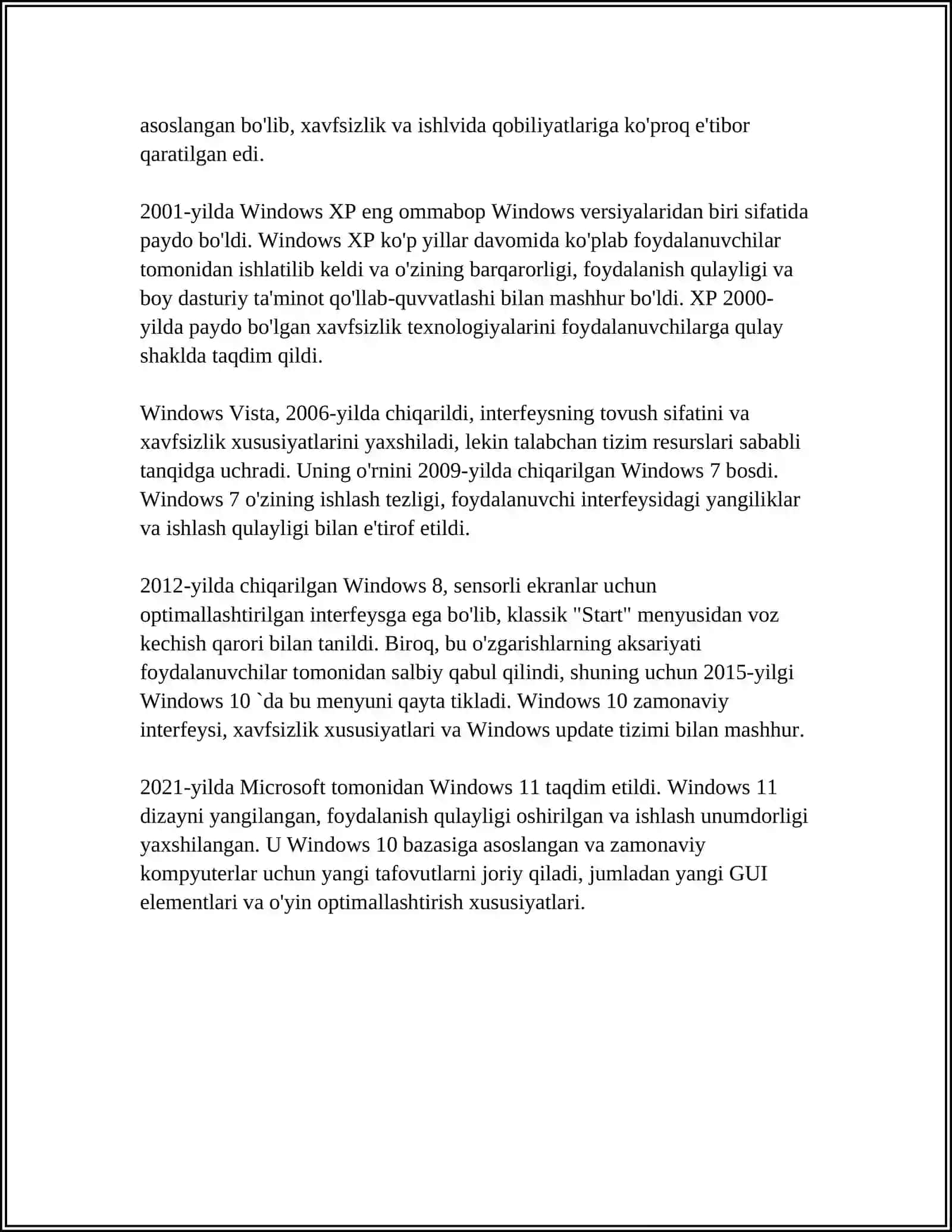 WINDOWS OPERATSION TIZIMINI BLOKNOT VA WORDPAD MATN MUHARRIRLARI 4
