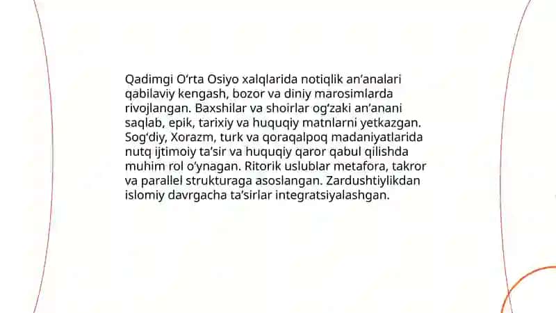 Notiqlik sanʼati shakllanishining tarixiy ildizlari 4