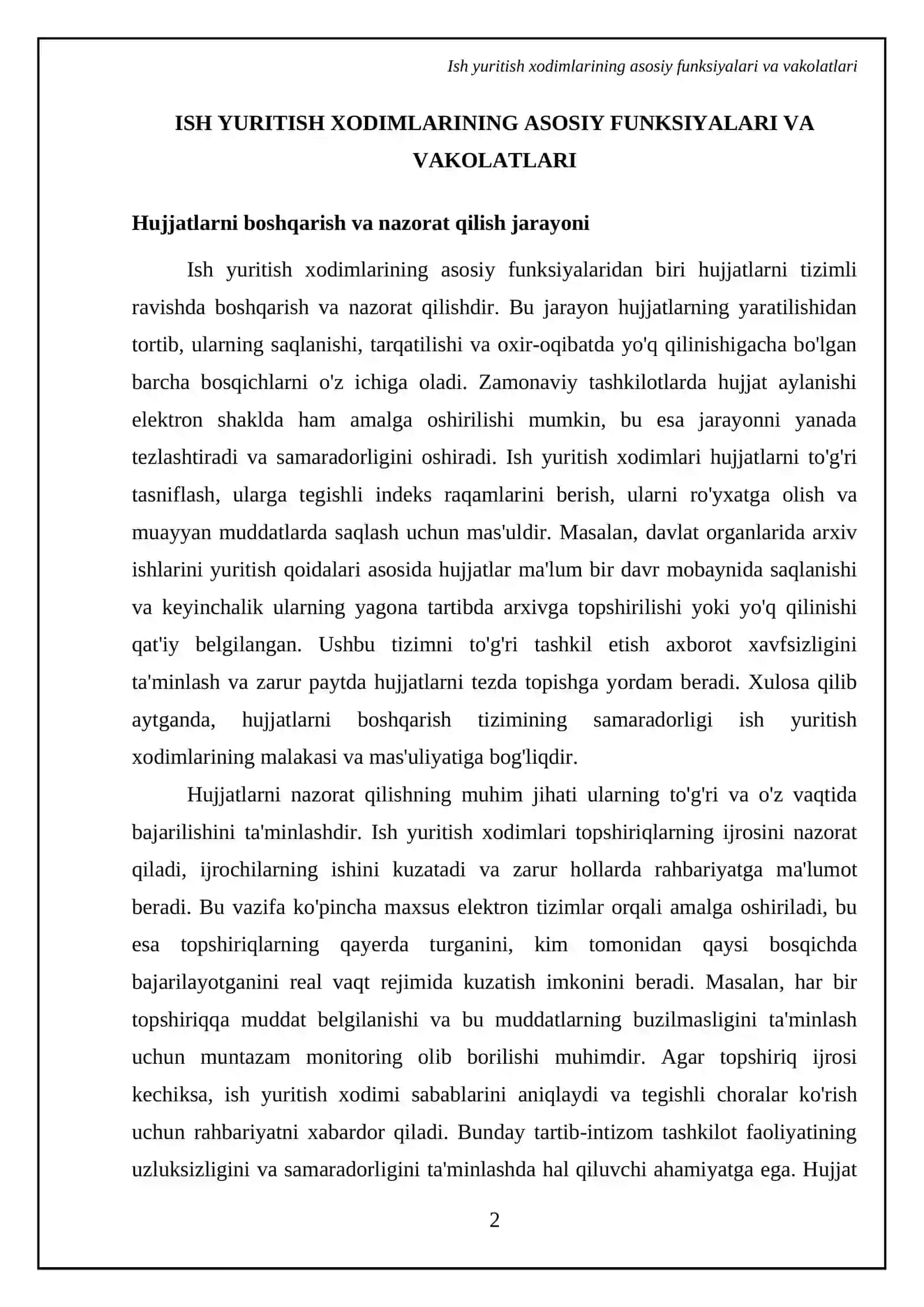 Ish yuritish xodimlarining roli va majburiyatlari 4