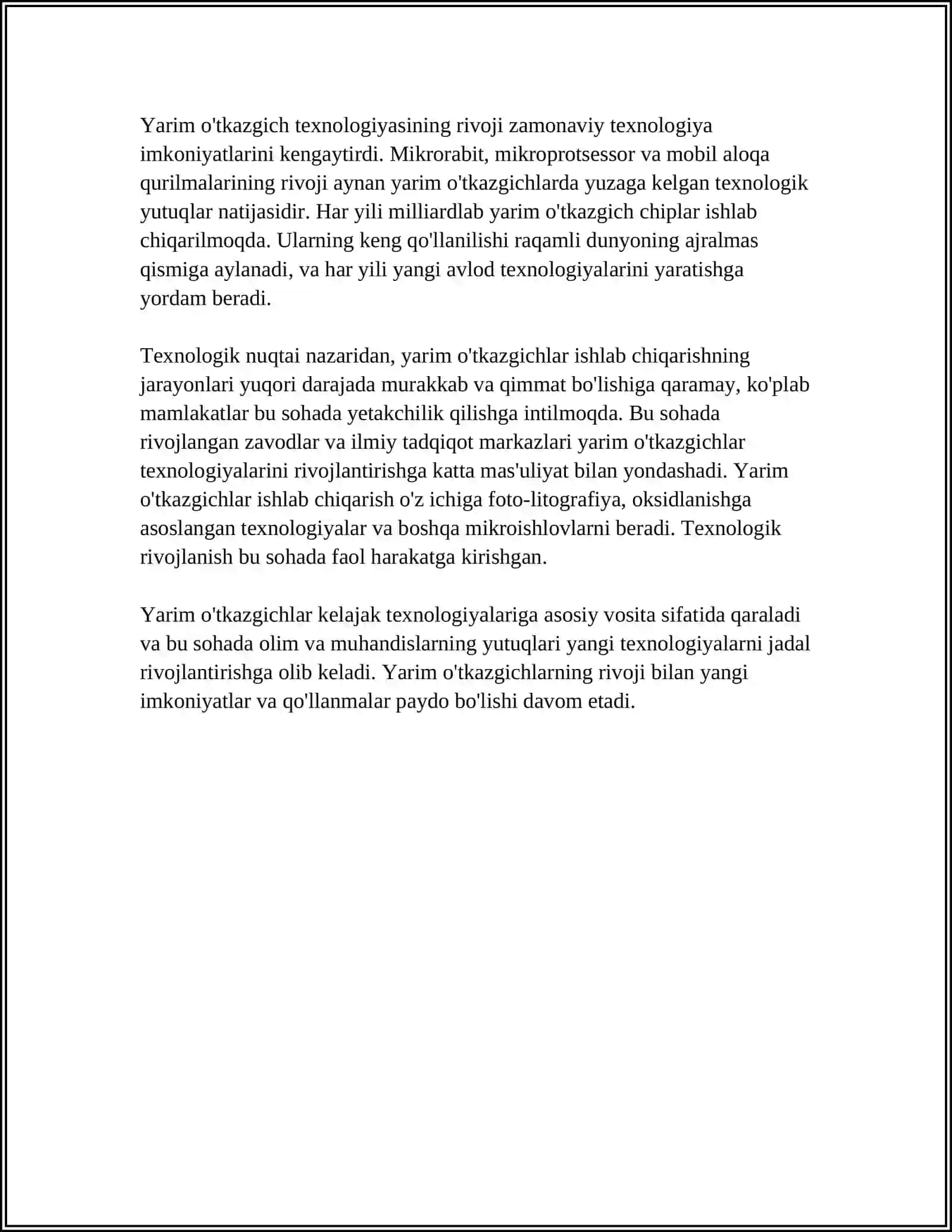 Yarim o'tkazgichlar tushunchasi 4