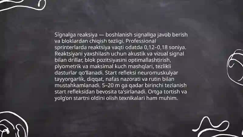 Qisqa masofaga yugurish texnikasi 4