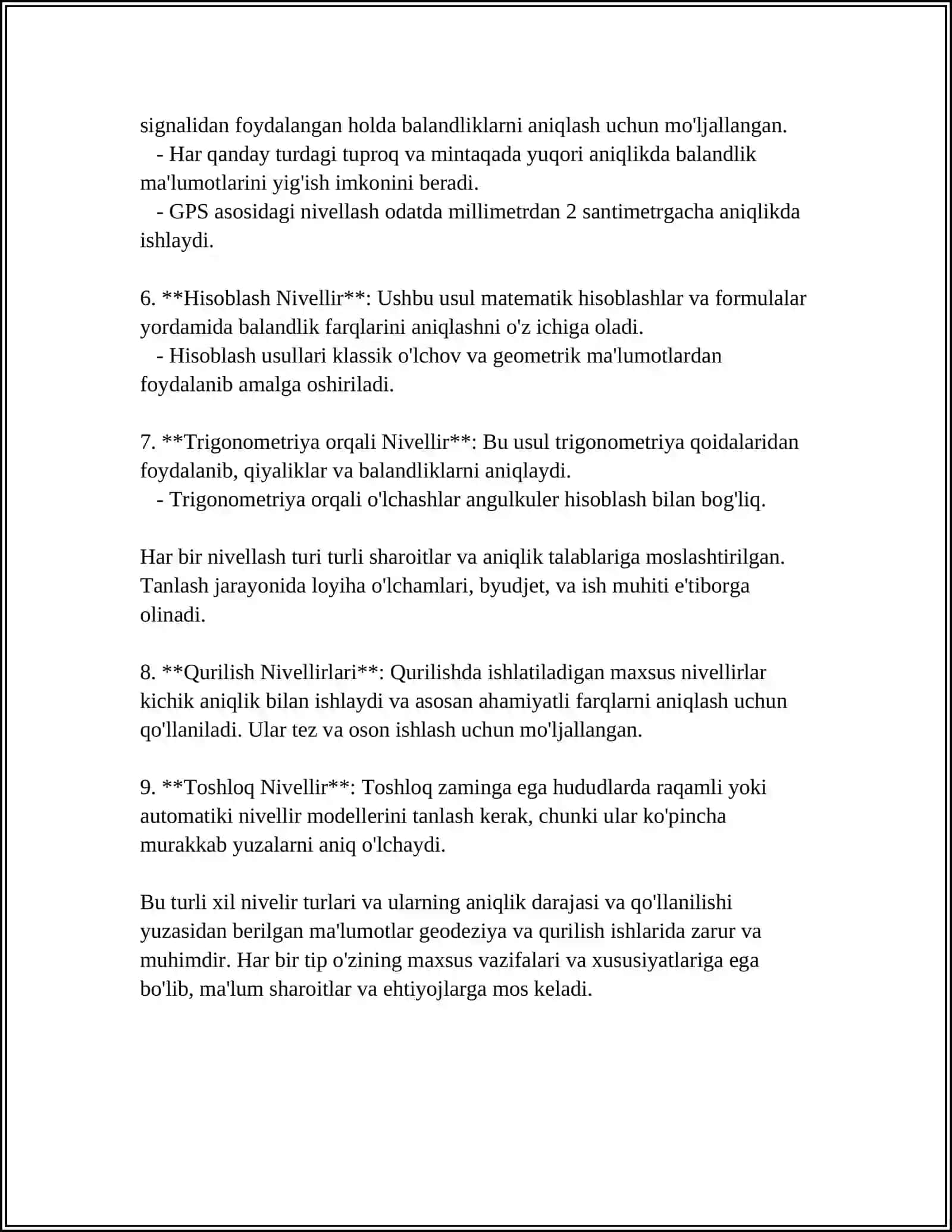 Nivellir Reykalari va Ularni Tekshirishlari 4