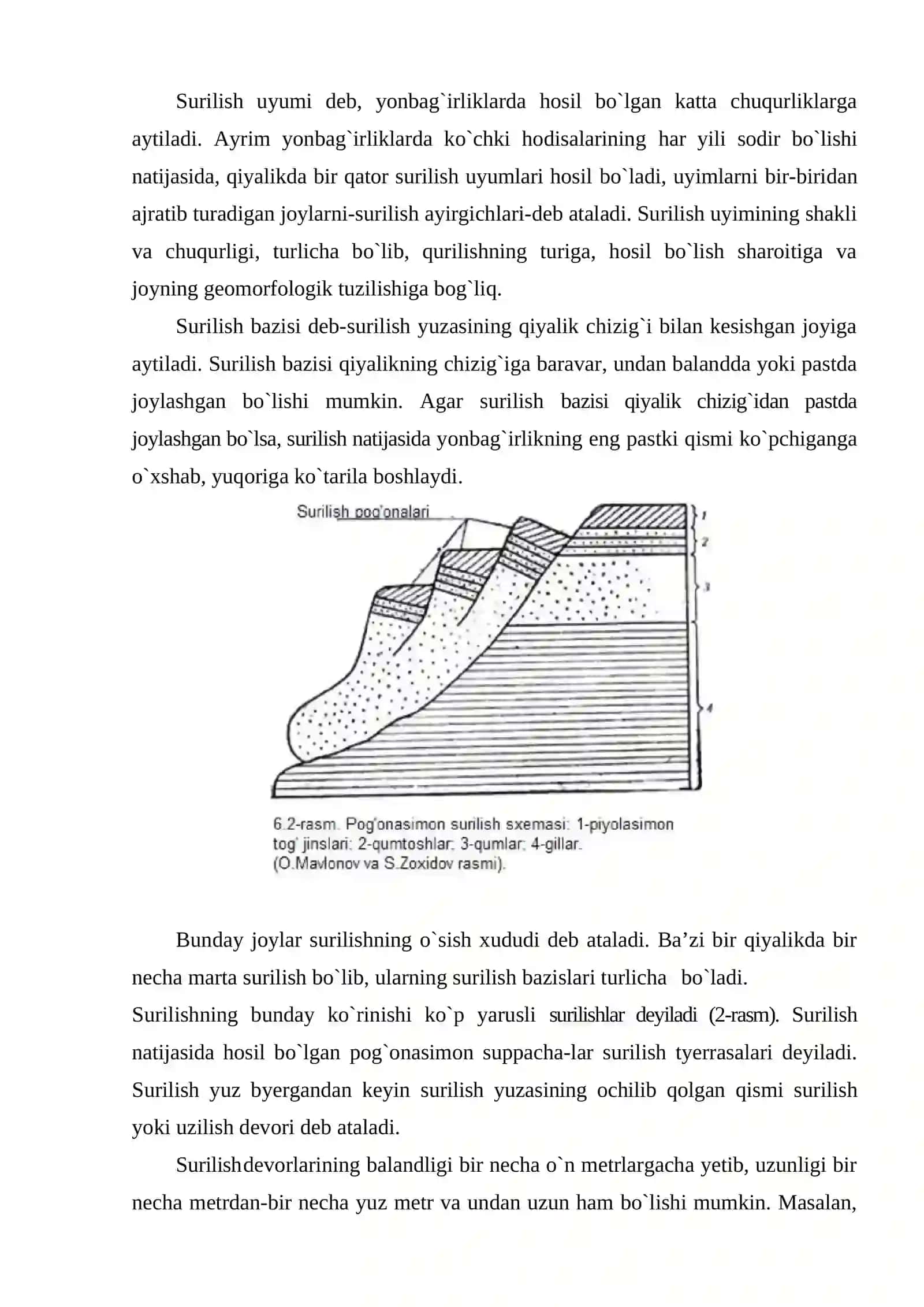 Yerning sirtqi kuchiga bog`liq bo`lgan geologik hodisalar 4