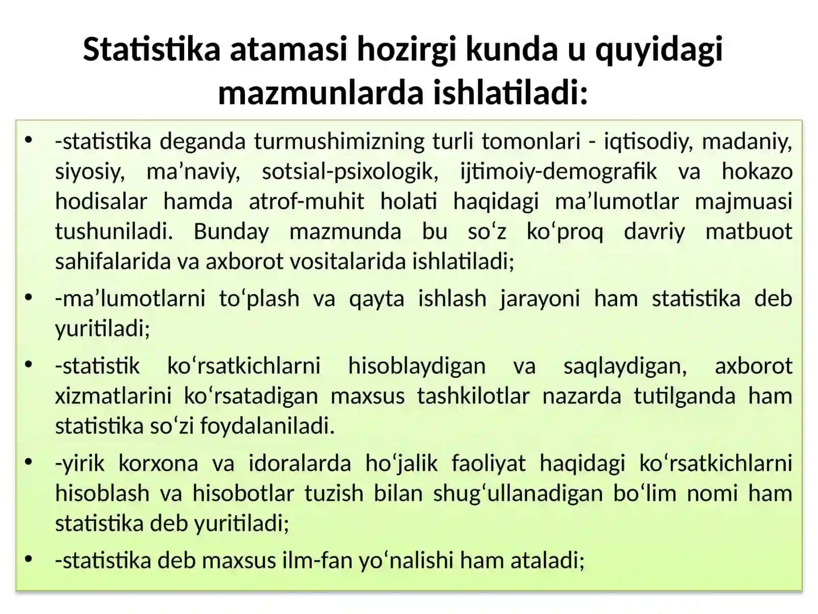 Statistikaningpredmeti,metodivavazifalari 4