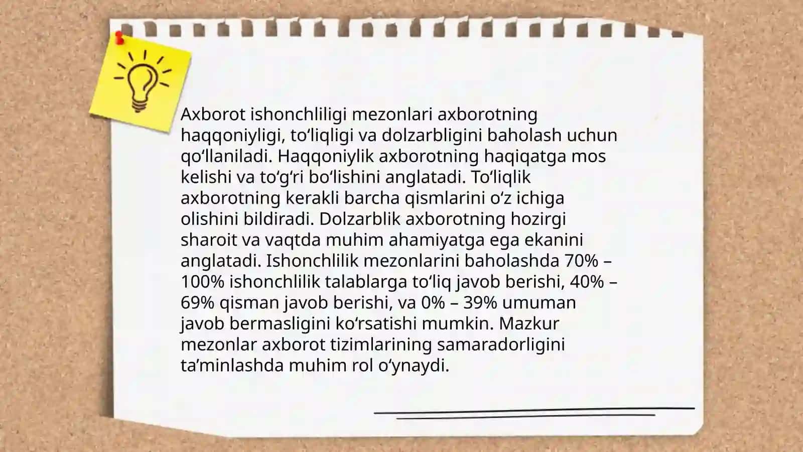 Axborot turlari va ishonchliligi 4