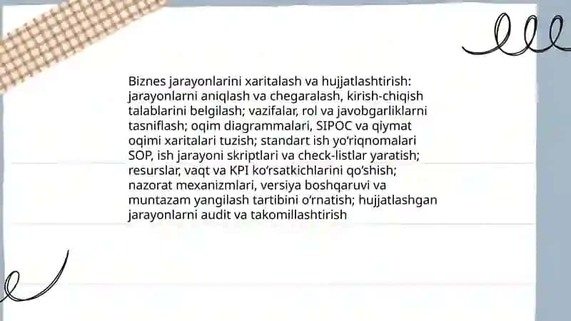 Biznes jarayonlari va ularni hisobga olish 4