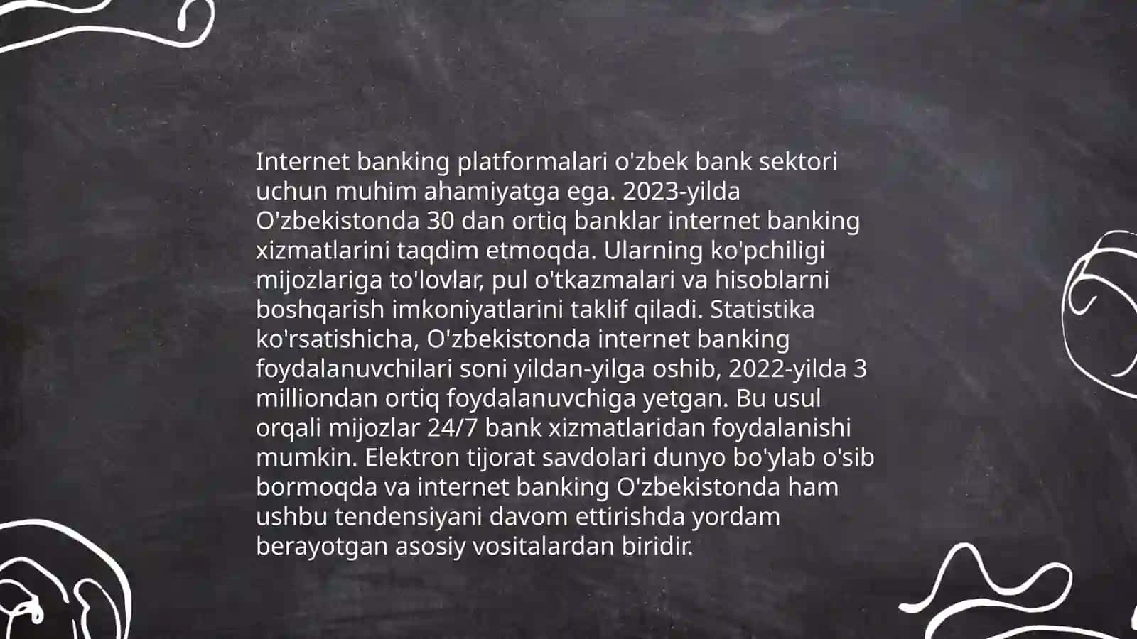 Elektron xizmatlar tasnifi. Avo bank tizimi 4