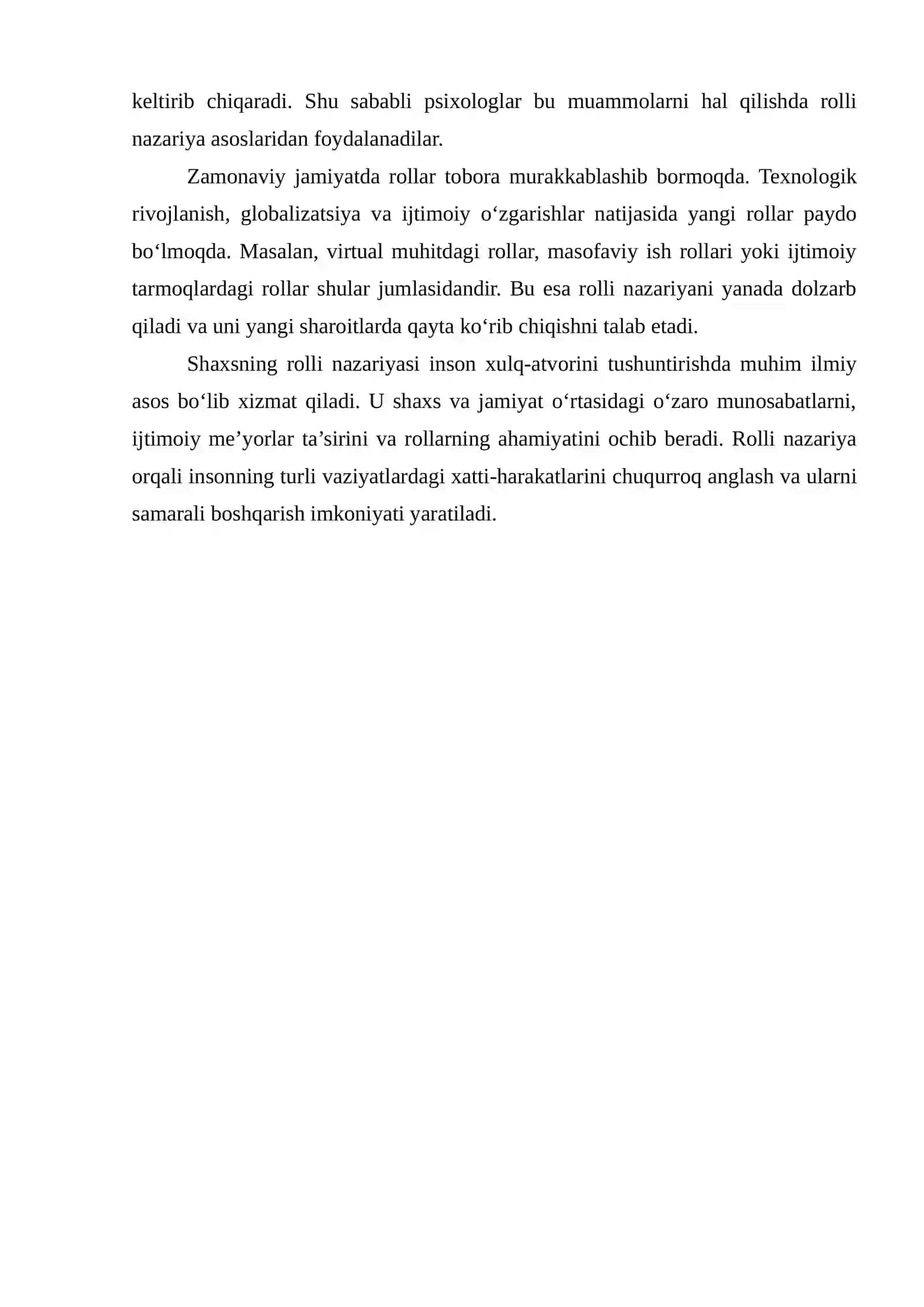 SHAXSNING ROLLI NAZARIYALARI VA ULARNING TARIXI 4