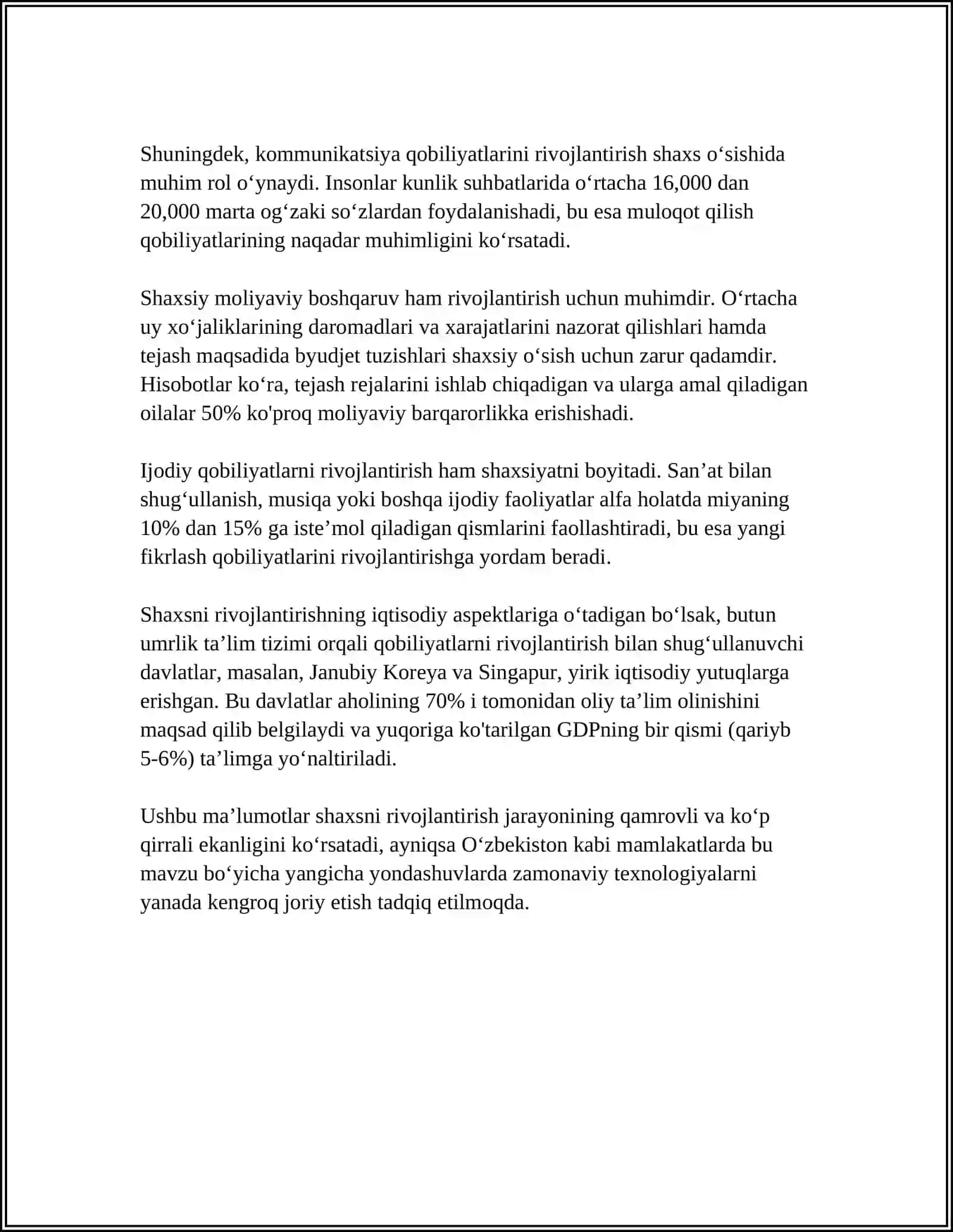 SHAXSNING RIVOJLANISHI,TARBIYASI VA IJTIMOILASHUVI,TARBIYA MAQSADI VA VAZIFALARI 4