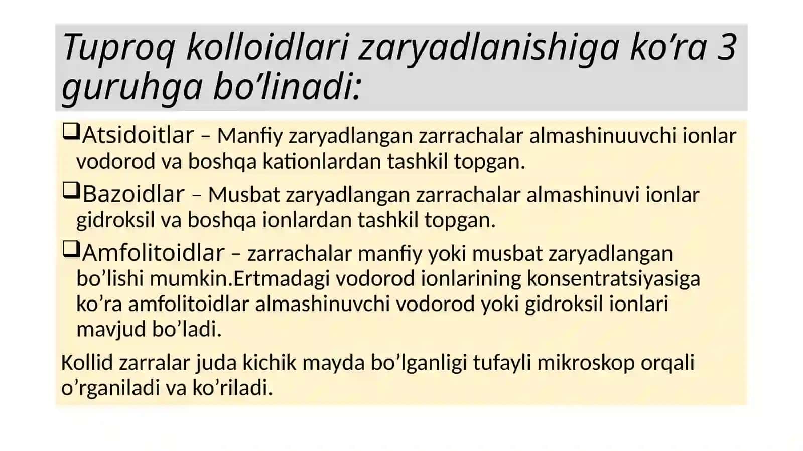 Tuproq kolloidlari va singdirish qobiliyati 4