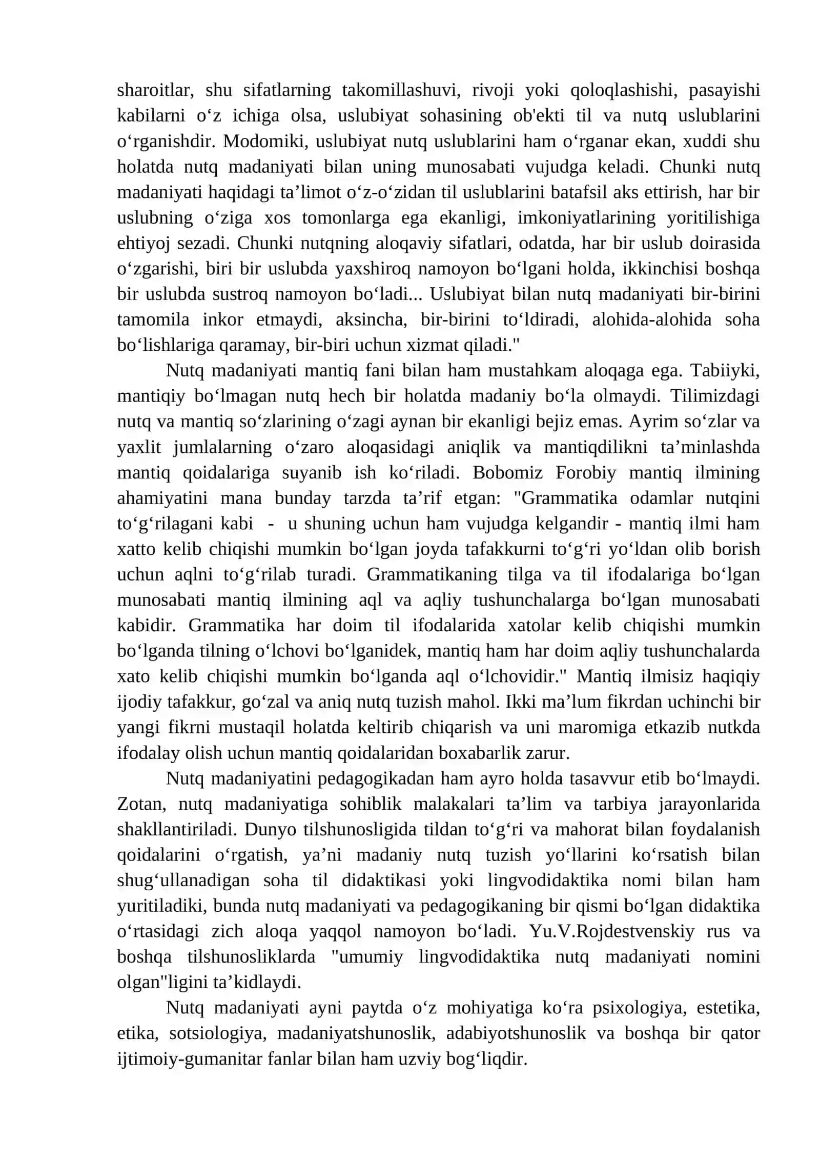 NUTQ MADANIYATI FANINING BOSHQA FANLAR BILAN ALOQASI. ADABIY TIL, SHEVALAR VA NUTQ MADANIYATI. NUTQNING USLUBIY TURLARI 4