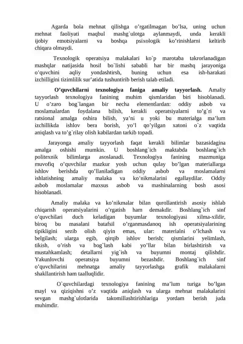 Texnologiya ta’limi va tarbiyasining maqsad va vazifalar 4