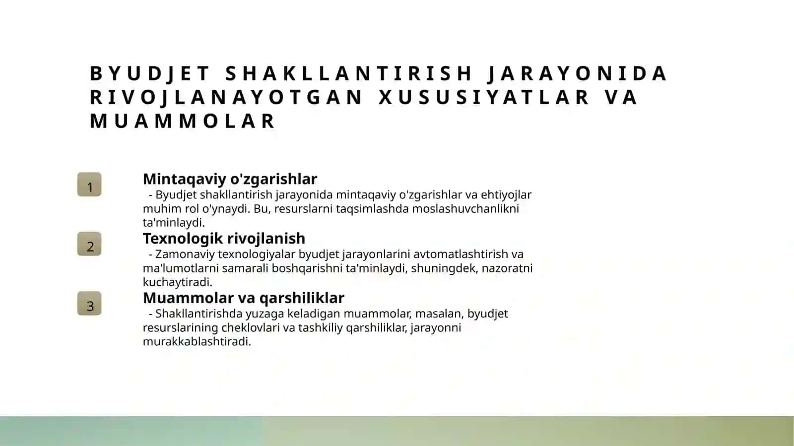 Budjet tashkilotlarida smetalar tarkibi va ularni shakllantirishning xususiyatlari 4