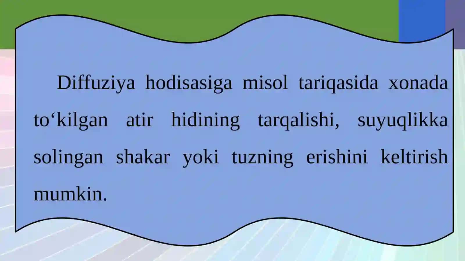 6-sinf Fizika fanidan Turli muhitlarda diffuziya hodisasi dars taqdimoti 4