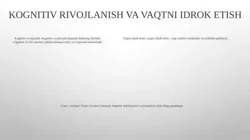 Bolalarda Vaqt Tasavvurlarini Rivojlantirishga Qaratilayotgan TaʼLimiy OʻYinlarni Tashkil Etish 4