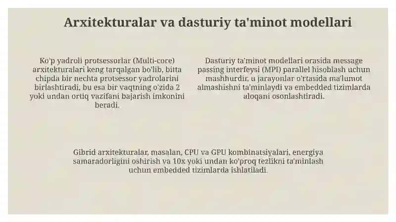O'rnatilgan tizimlarda taqsimlangan va parallel ishlav berish 4