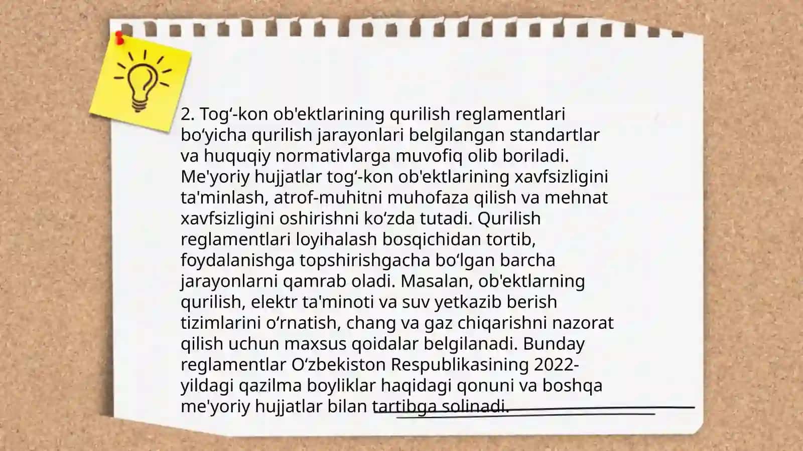 Togʻ-kon sohasida qoʻllaniladigan asosiy reglamentlar tahlili 4