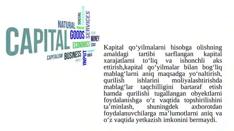 O‘zbekiston sanoatida kapital qo‘yilmalar va ularning asosiy yo‘nalishlari 4
