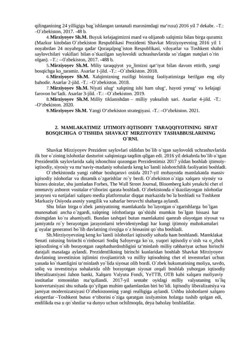 O‘zbekiston Respublikasi Prezidenti SH.M.Mirziyoyev yangi O‘zbekistonning novator rahbari  sifatida. 4