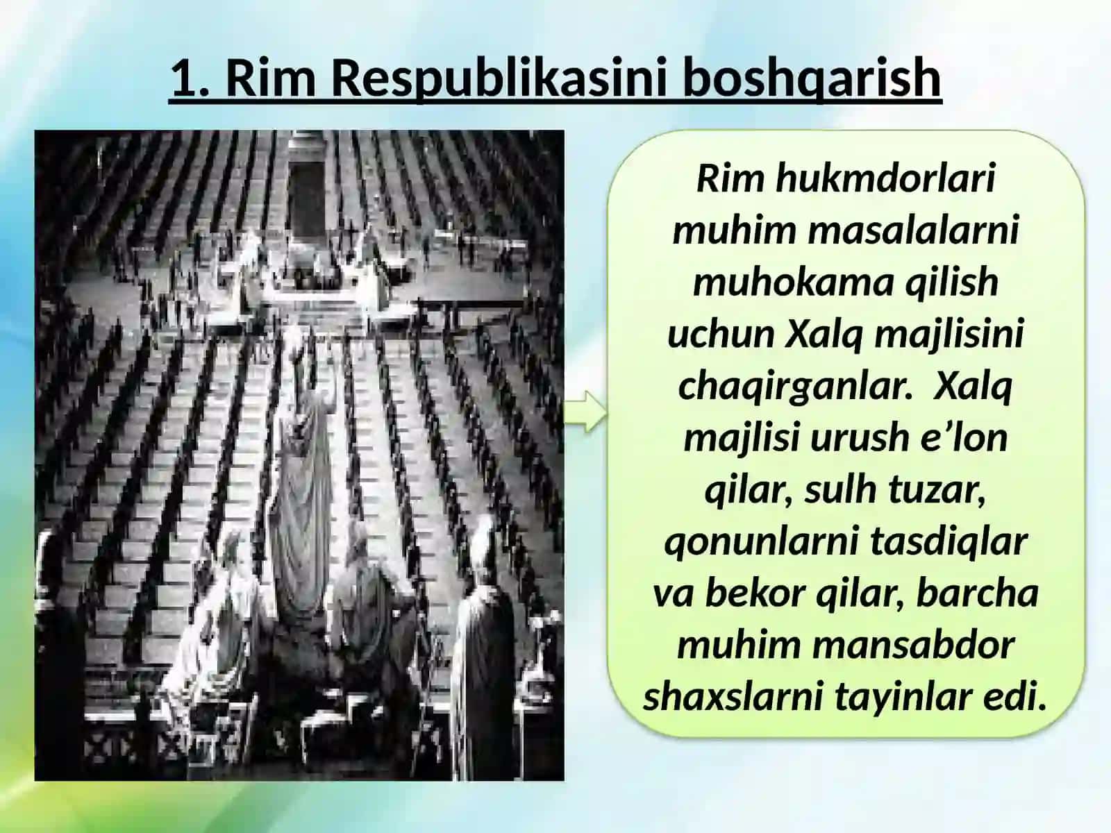 6-sinf Tarix fanidan Rim respublikasi mavzuda dars taqdimot 4