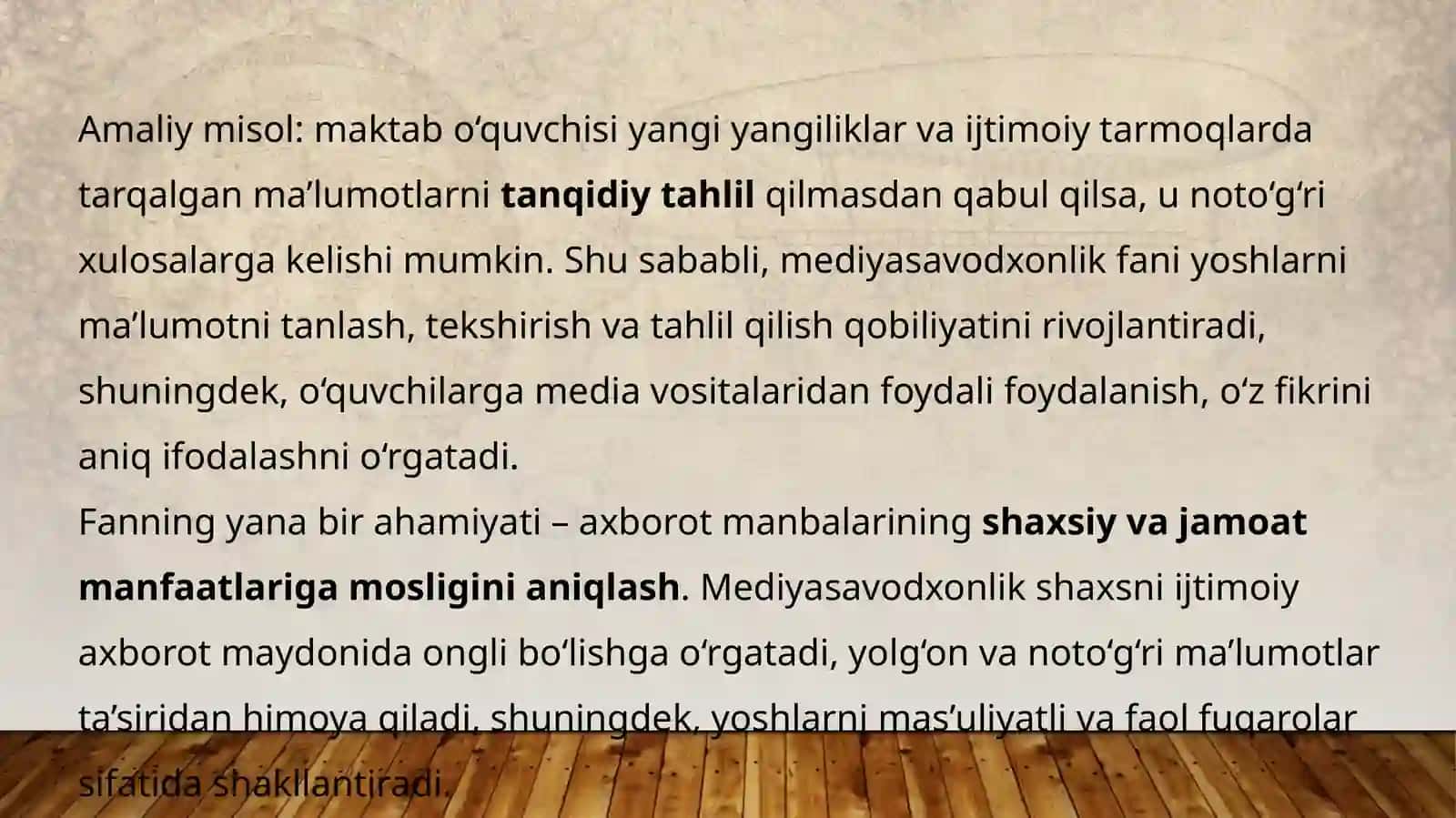 Mediyasavodxonlik va axborot madaniyati fani o‘rni va ahamiyati 4