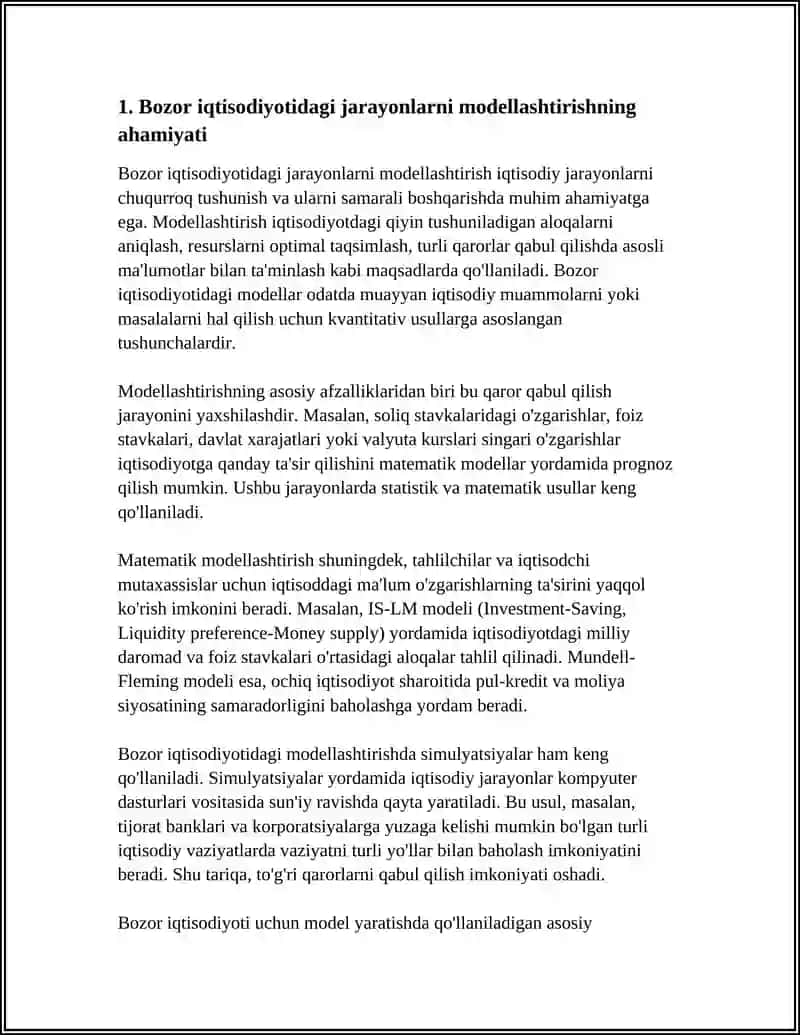 Bozor Iqtisodiyoti Jarayonlarini Modellashtirish 4