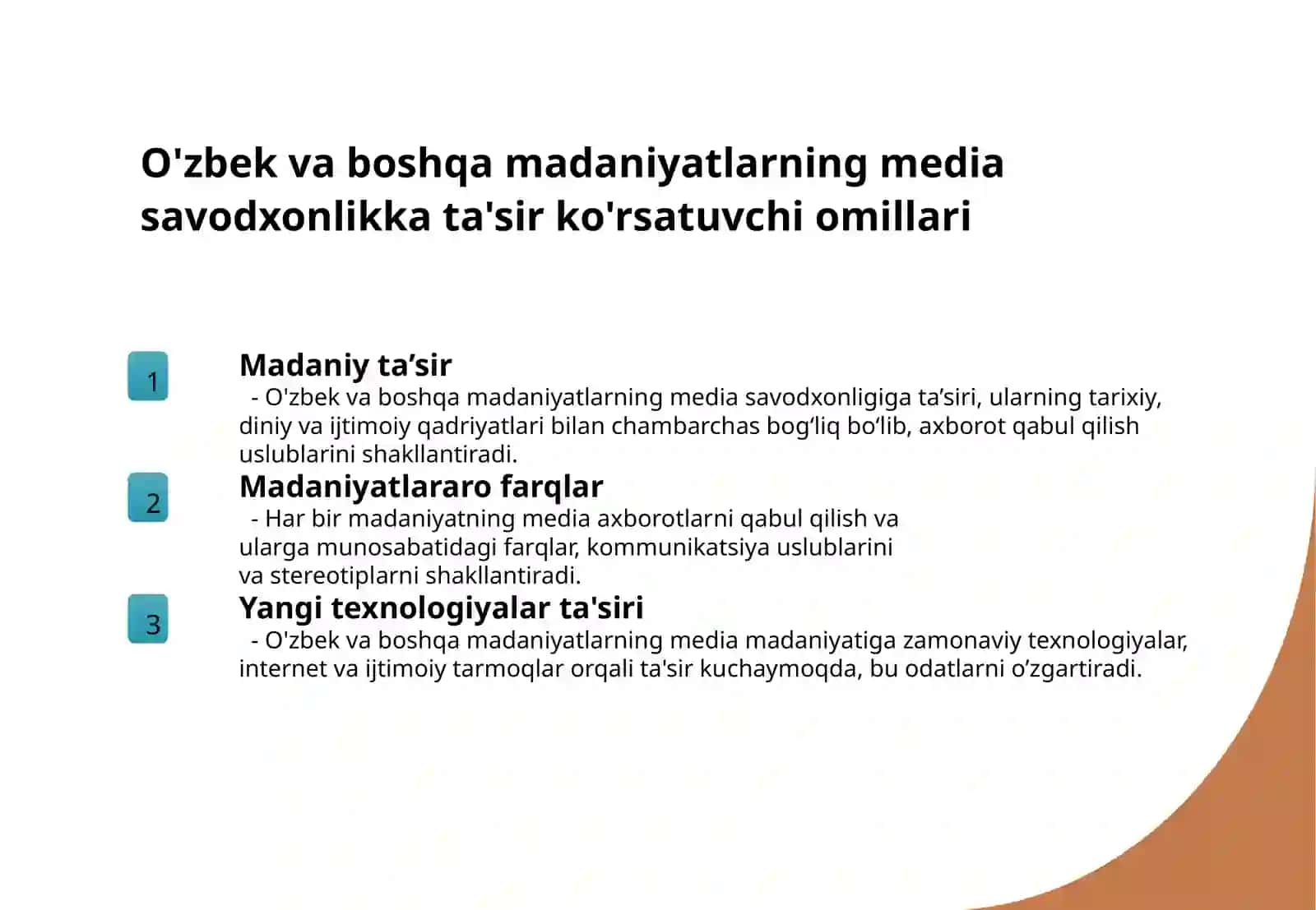 Markaziy Osiyoda mediasavodxonlik darajasiga ta'sir etuvchi omillar 4
