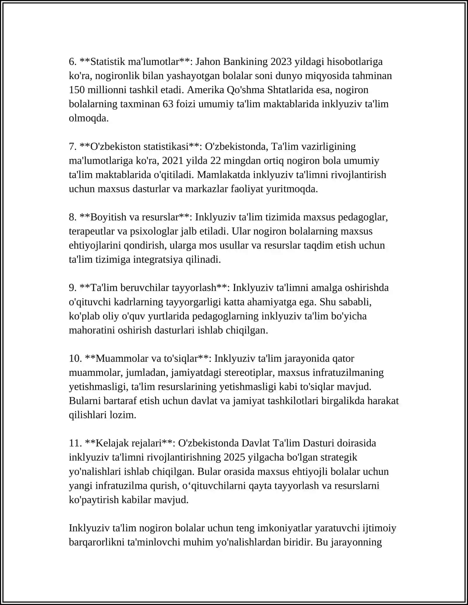 O'QITUVCHILARNING INKLYUZIV TA'LIM BO'YICHA KASBIY TAYYORGARLIGI VA RIVOJLANISHI - MICHAEL J. FOX 4