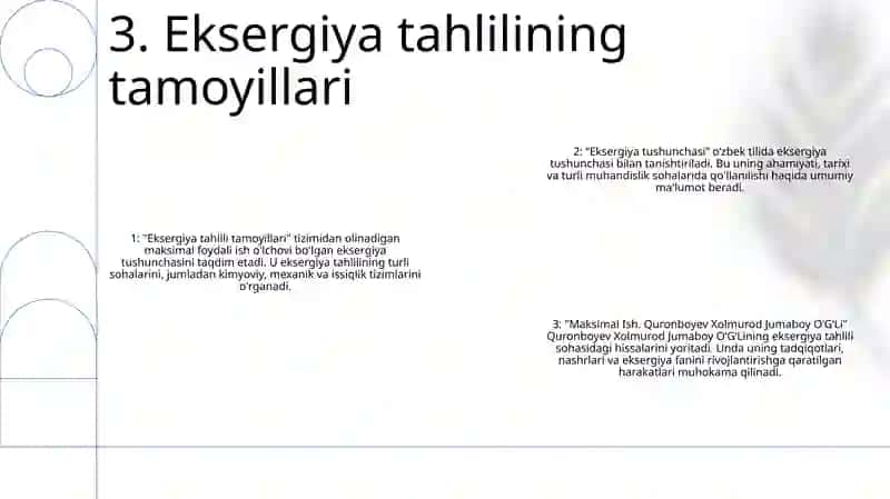 Eksergiya Tushunchasi. Maksimal Ish. Quronboyev Xolmurod Jumaboy O‘G‘Li 4