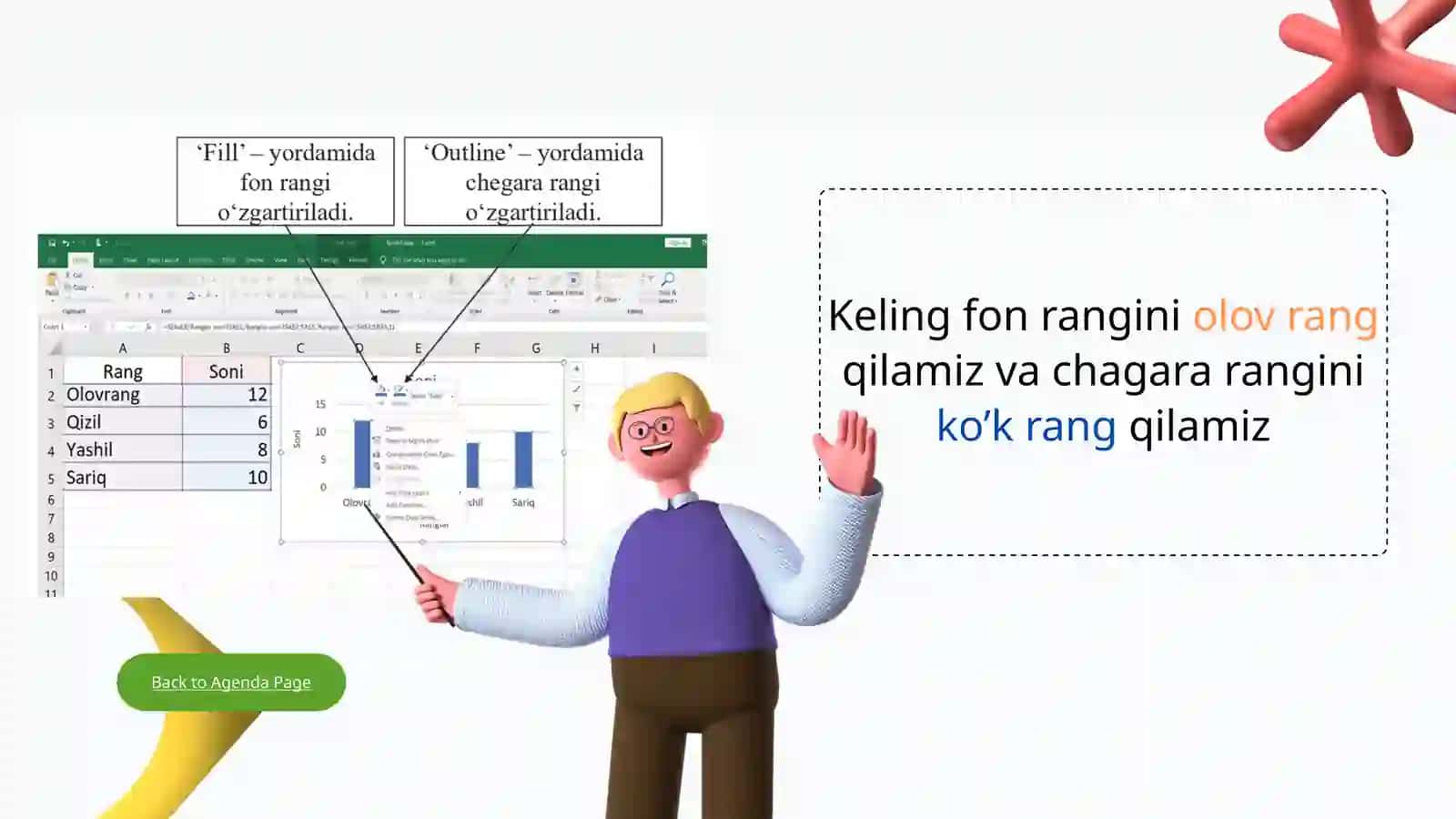 USTUNLI DIAGRAMMA USTUNLARI RANGINI OʻZGARTIRISH 4