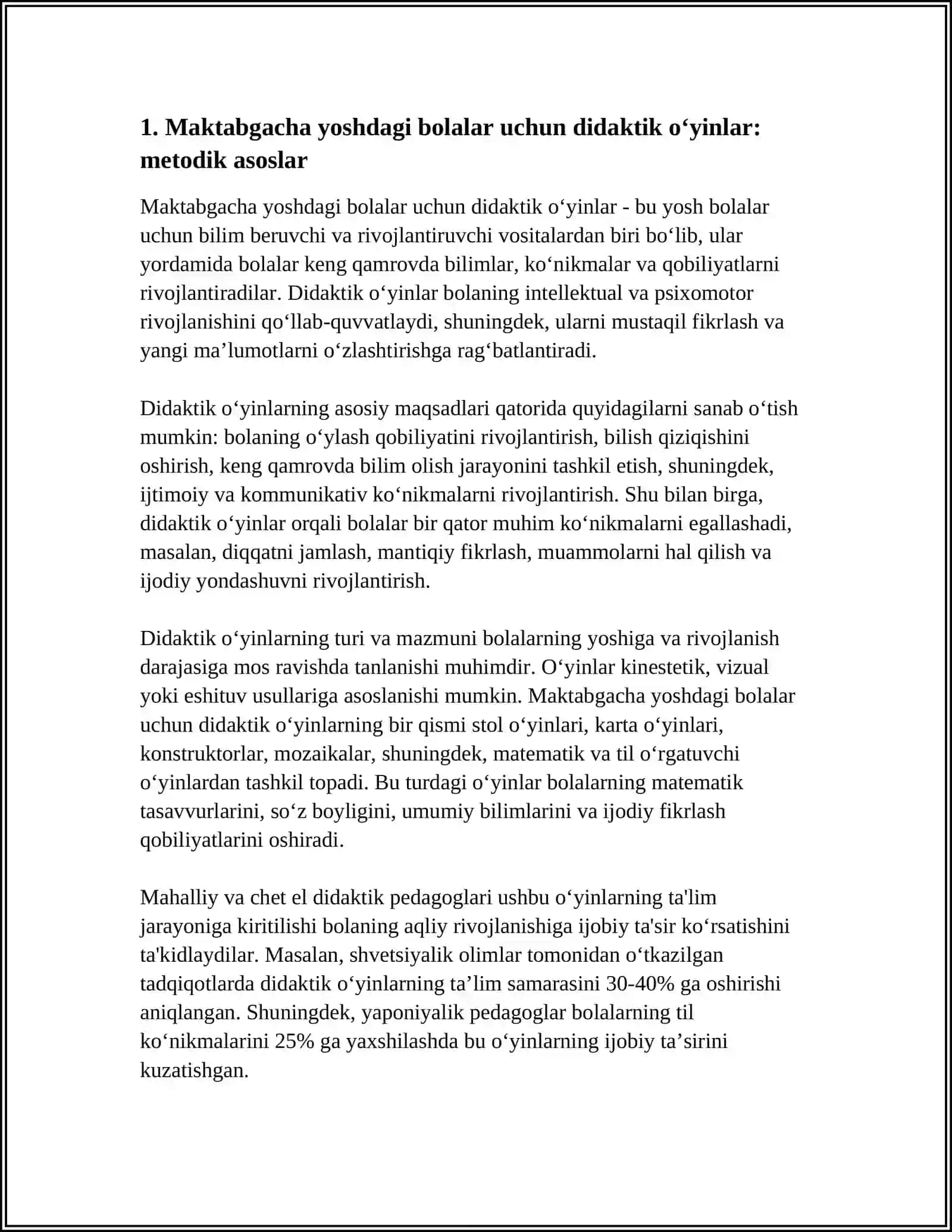 MAKTABGACHA YOSHDAGI BOLALAR UCHUN MO‘JALLANGAN DIDAKTIK O‘YINLAR 4