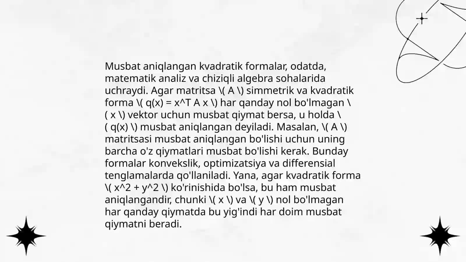 Kvadratik formalar nazariyasi 4