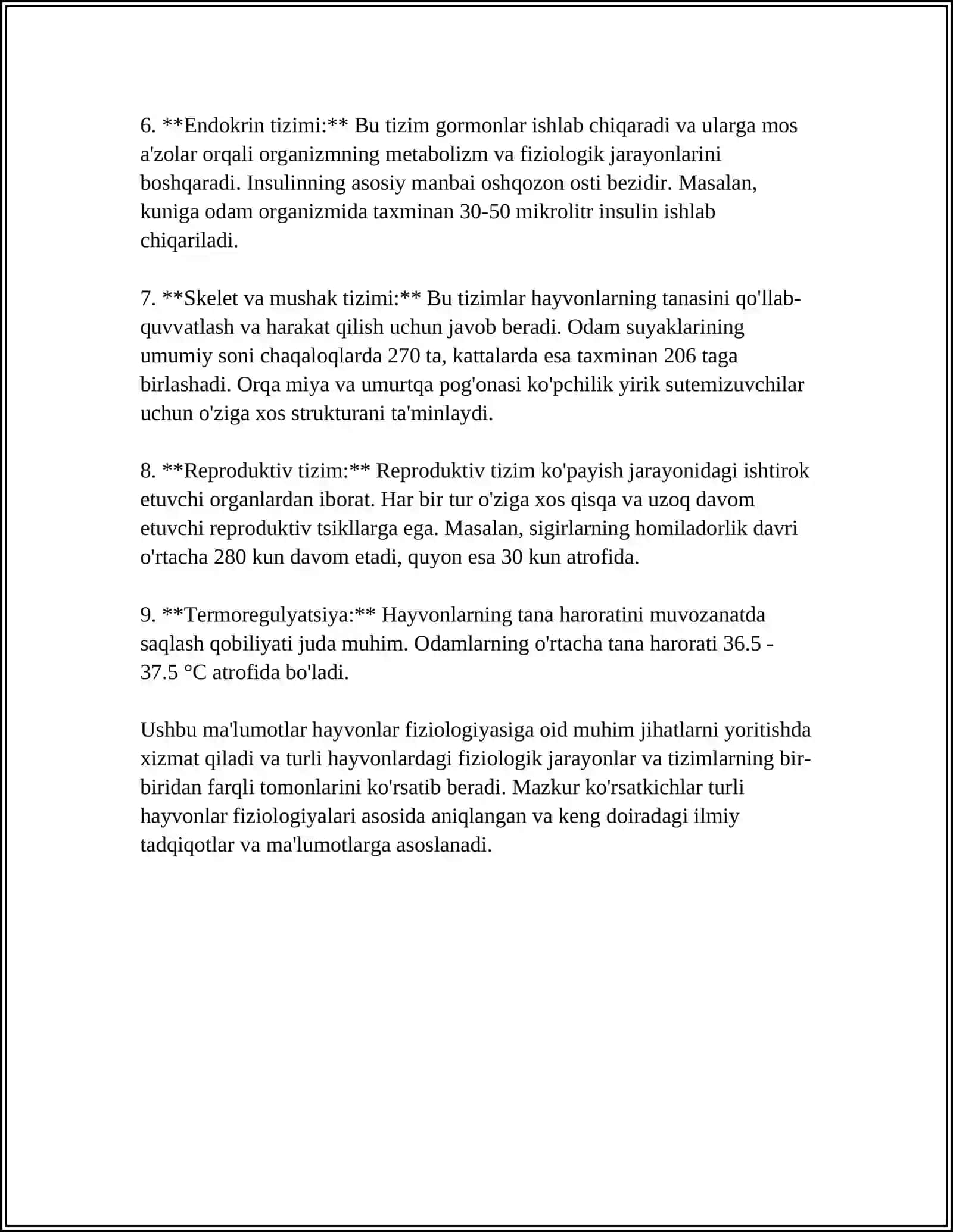 HAYVONLAR FİZYOLOGİYASI ASOSLARI 4