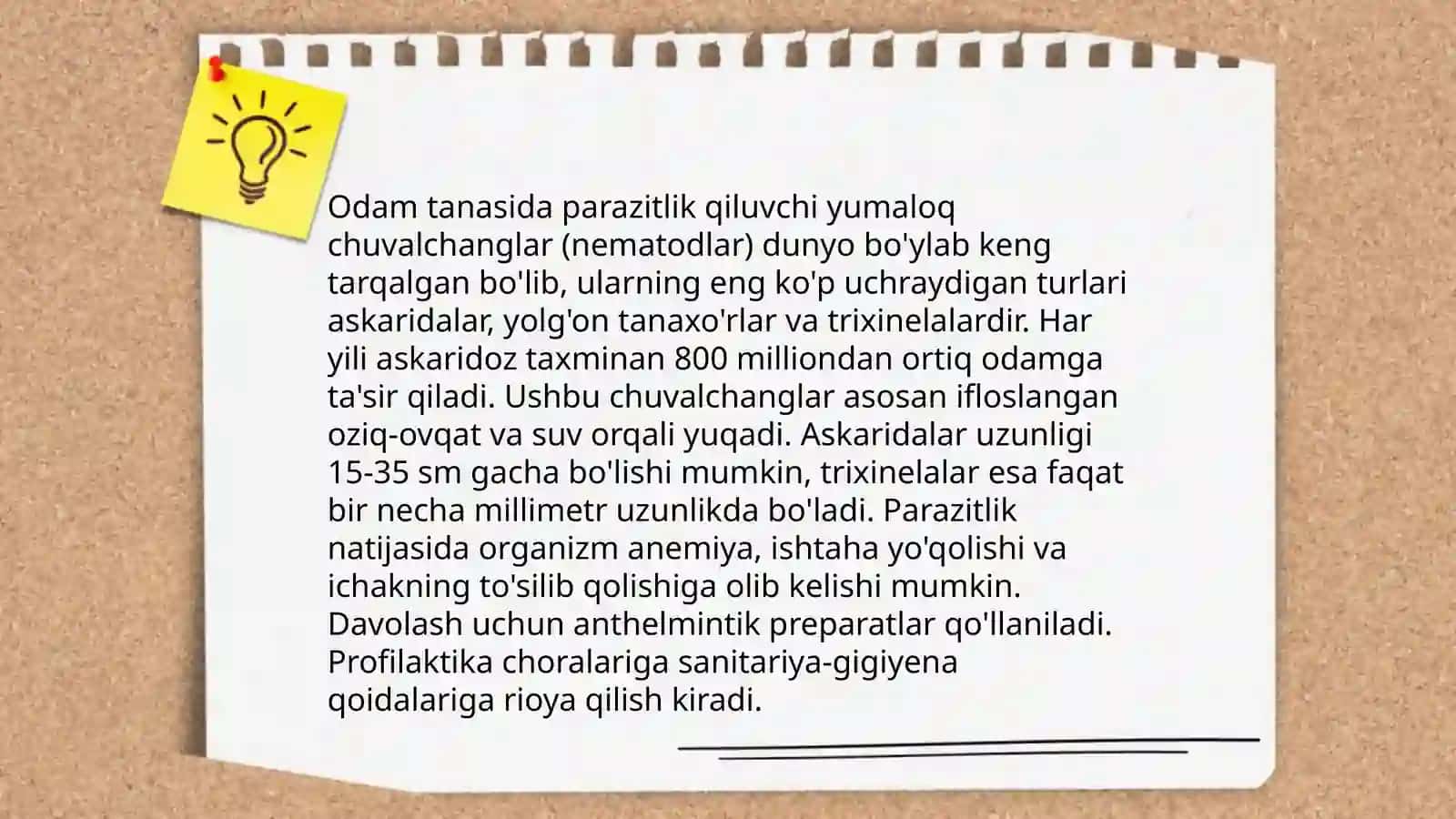 Yumaloq chuvalchanglar biologiyasi 4