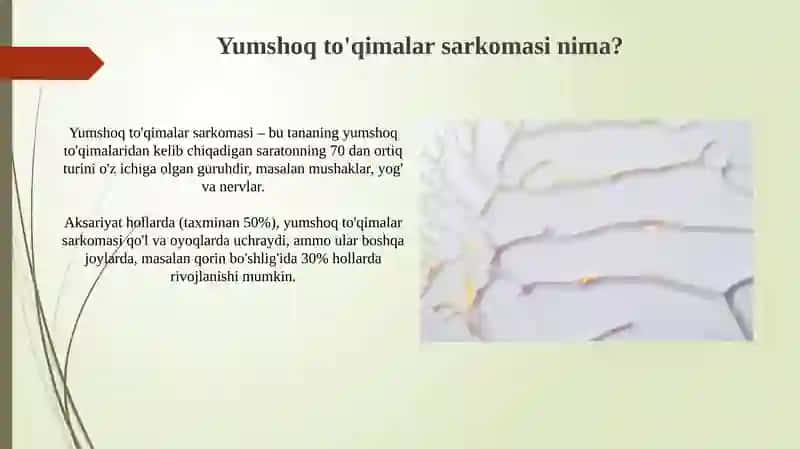 Yumshoq to'qimalar va suyak sarkomasi 4